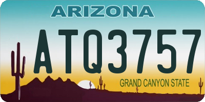 AZ license plate ATQ3757