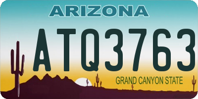 AZ license plate ATQ3763
