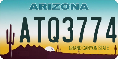 AZ license plate ATQ3774
