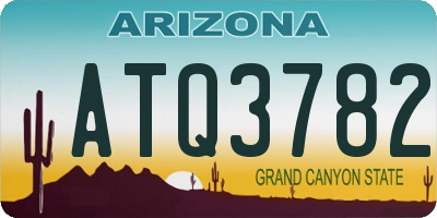 AZ license plate ATQ3782