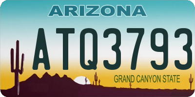 AZ license plate ATQ3793