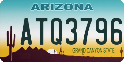 AZ license plate ATQ3796