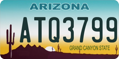 AZ license plate ATQ3799