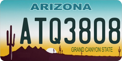 AZ license plate ATQ3808