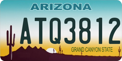 AZ license plate ATQ3812