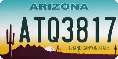 AZ license plate ATQ3817