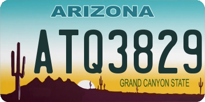 AZ license plate ATQ3829