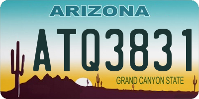 AZ license plate ATQ3831