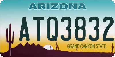 AZ license plate ATQ3832