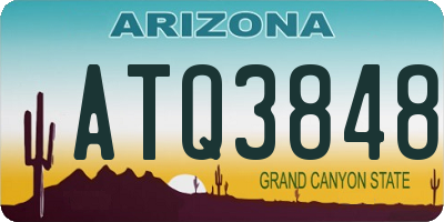 AZ license plate ATQ3848