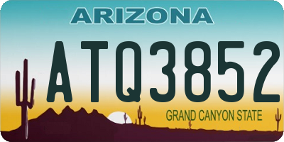 AZ license plate ATQ3852