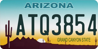 AZ license plate ATQ3854