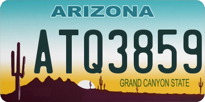 AZ license plate ATQ3859