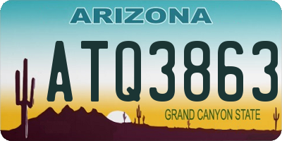 AZ license plate ATQ3863