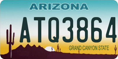 AZ license plate ATQ3864