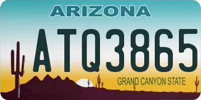 AZ license plate ATQ3865