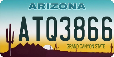 AZ license plate ATQ3866