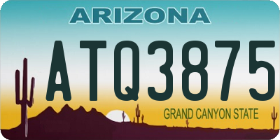 AZ license plate ATQ3875
