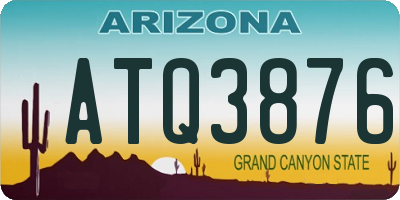 AZ license plate ATQ3876
