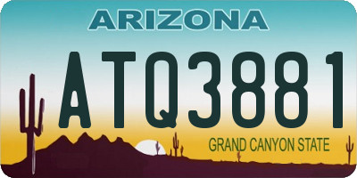 AZ license plate ATQ3881