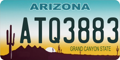 AZ license plate ATQ3883
