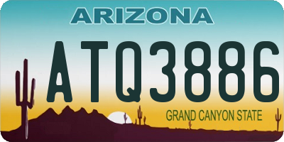 AZ license plate ATQ3886