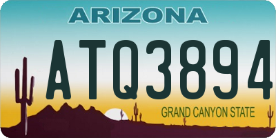 AZ license plate ATQ3894