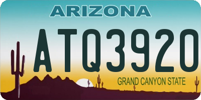 AZ license plate ATQ3920