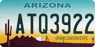 AZ license plate ATQ3922