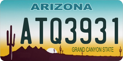 AZ license plate ATQ3931