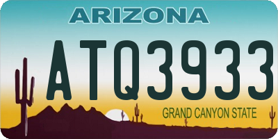 AZ license plate ATQ3933