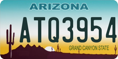 AZ license plate ATQ3954