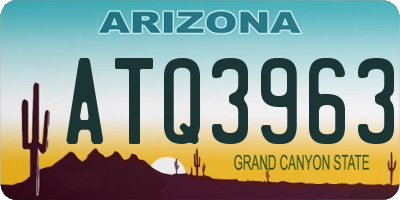 AZ license plate ATQ3963