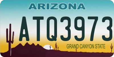 AZ license plate ATQ3973