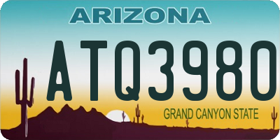 AZ license plate ATQ3980