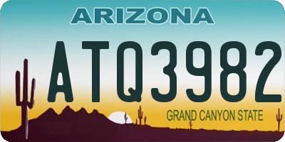 AZ license plate ATQ3982