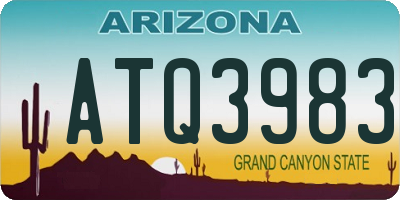 AZ license plate ATQ3983