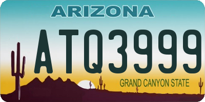 AZ license plate ATQ3999