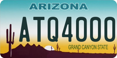 AZ license plate ATQ4000