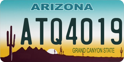 AZ license plate ATQ4019