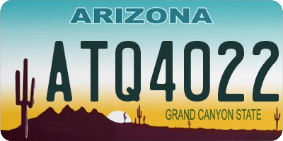 AZ license plate ATQ4022