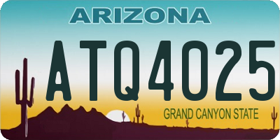AZ license plate ATQ4025