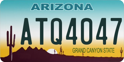 AZ license plate ATQ4047