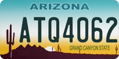 AZ license plate ATQ4062