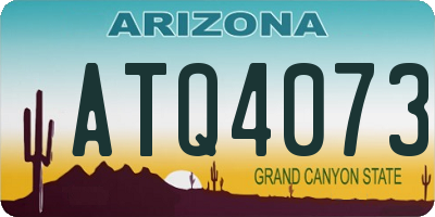 AZ license plate ATQ4073