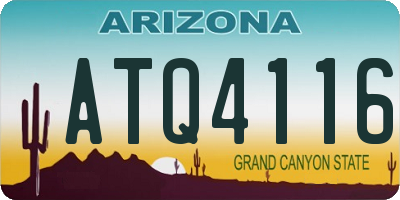 AZ license plate ATQ4116