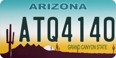 AZ license plate ATQ4140