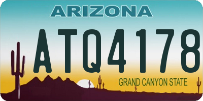 AZ license plate ATQ4178