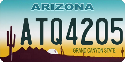 AZ license plate ATQ4205