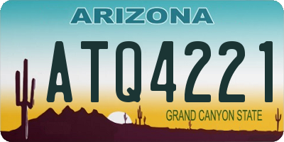 AZ license plate ATQ4221